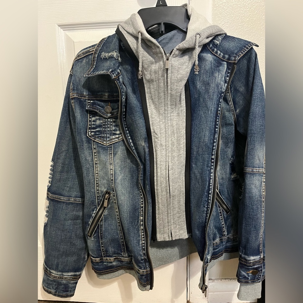 Hooded jean jacket